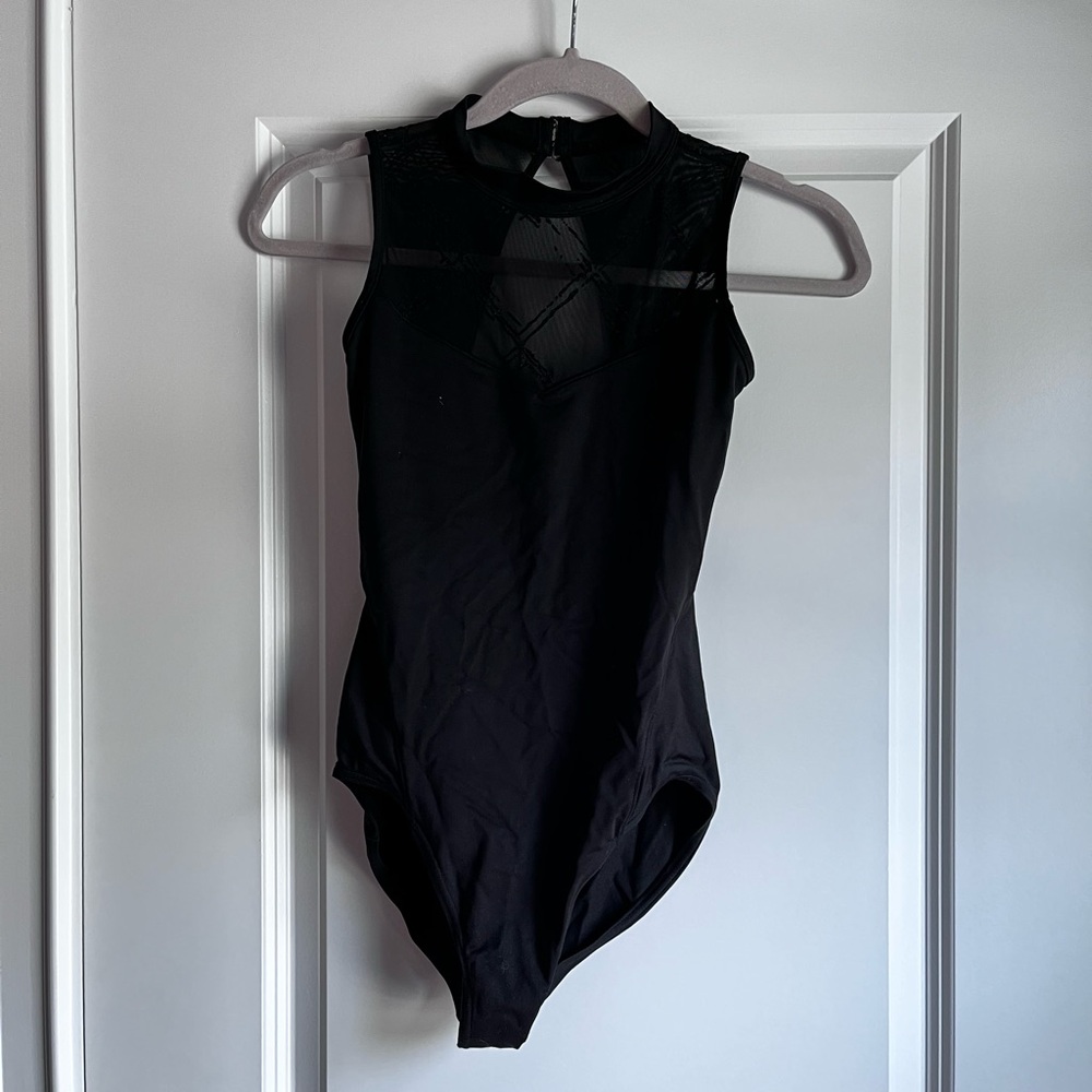 Black high neck ballet leotard